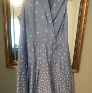 Anne Klein blue amd white dress